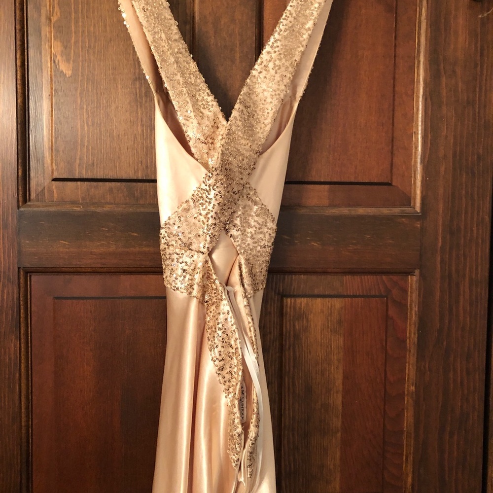 Gold gown with sequin accents